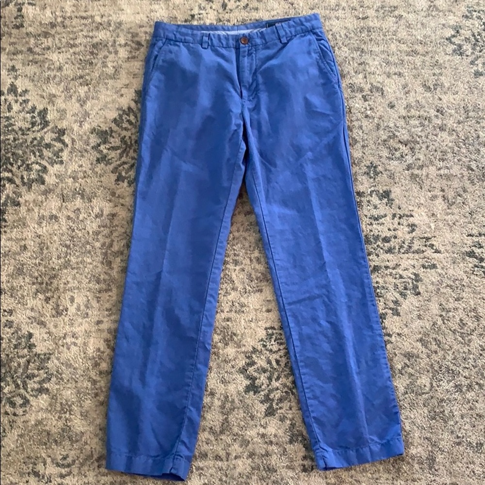 🌿 Vineyard Vines Breaker blue pant linen blend 32